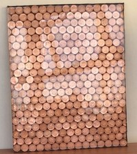 Splash back real British penny coins