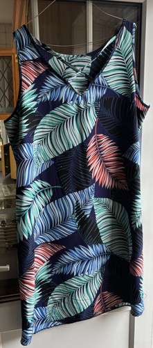 Ladies leaf print dress - print,