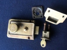 Vintage Union Front DOOR rim Lock & Barrel & Key