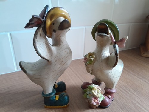 Pair wooden painted - of,