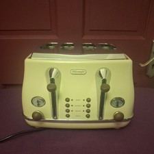 De'Longhi CTOV4003.BG Icona Vintage 4-Slice Toaster - Cream & Brown - GWO