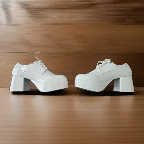 White platform 70s - white, pimp