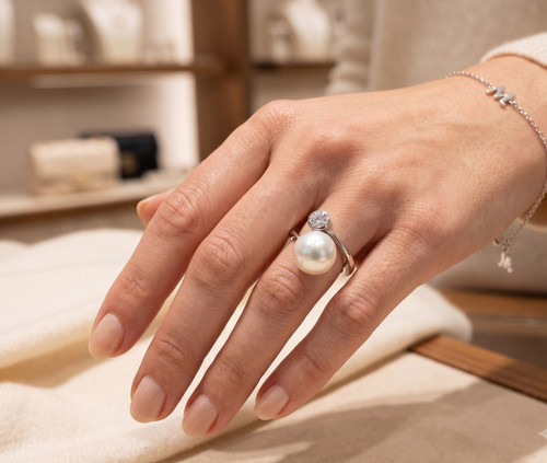 Majorica cercle pearl ring - pearl,