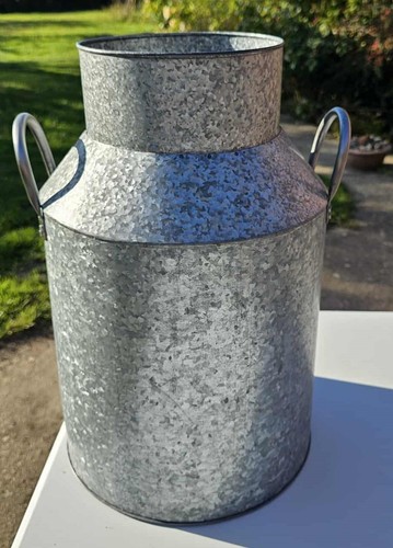 Milk churn rustic galvanised - milk,