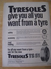TYRESOLES GIVE YOU ALL YOU WANT FROM A TYRE PALACE OF ENGI 1966 ADVERT A4 FILE 8