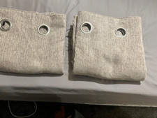 Next Natural Heavyweight Chenille Eyelet Lined Curtains 117x183 CM