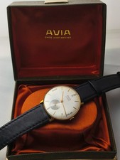 Vintage AVIA Mechanical Swiss Mens Watch WORKING with AVIA Original Box