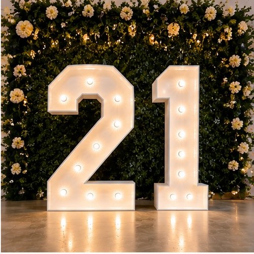 Light numbers letters - numbers, &