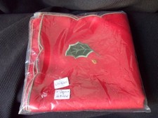 4x 11 " square Christmas red table napkins with Holly design
