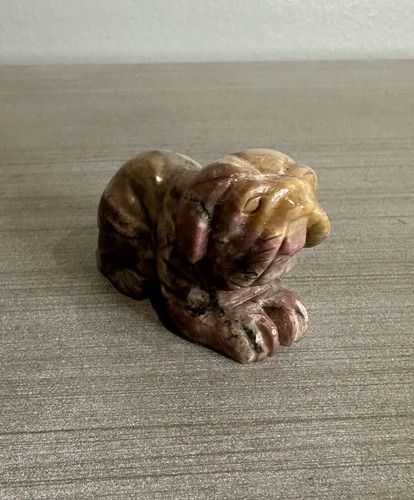 Mexican marble carved bulldog - marble,