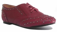 Womens Ladies Lace Up Brogue Shoes With Studs In Black Size UK 2- 8