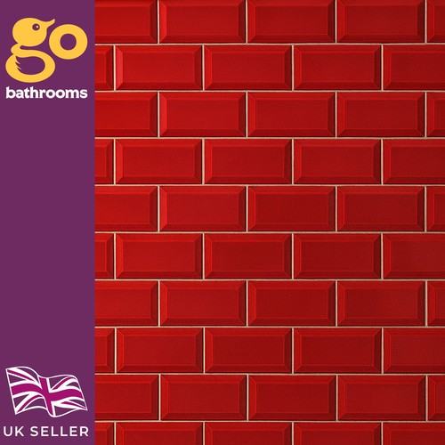 Red metro tile ceramic subway - ceramic,