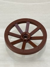 Vintage LEGO 1 x Brown 4x4 Cart Wheel /Wagon 33mm D Hole 4489a. 