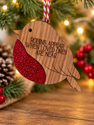 Wooden robin hanging christmas - hanging,