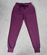 MARKUS LUPFER Purple Wool & Metallic Thread Joggers Pants Size Small