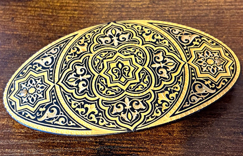 Gold black oval - gold, &