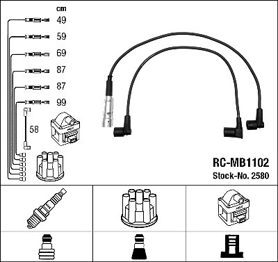 2580 ngk ignition cable set - ngk,