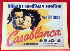 Casablanca Humphrey Bogart/I.Bergman Movie/Film Poster Art PICTURE/PRINT 11"x8.5