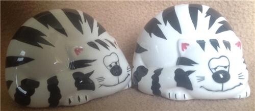 Pair ceramic black white - ceramic, &