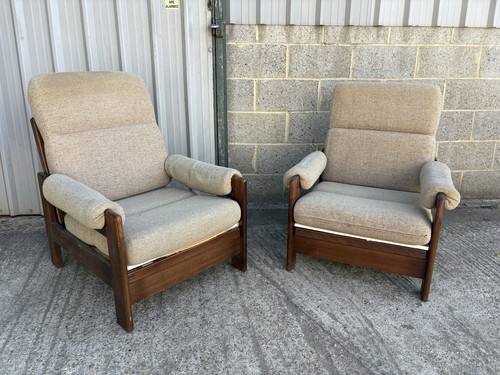 Pair mid century teak - of,