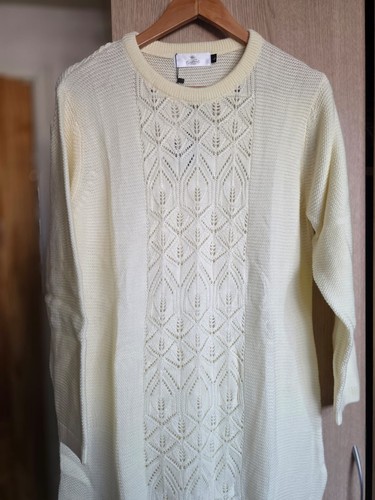 Cream knit sweater - dress, size