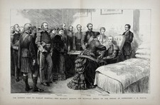 Queen Victoria & John Brown, Presenting Egypt Medal, Huge 1880s Antique Print