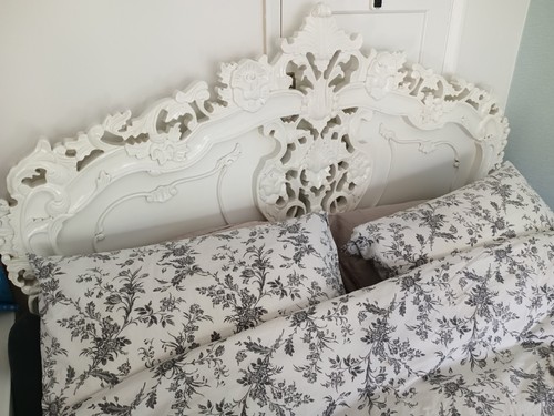 King size rococo bed - rococo, white