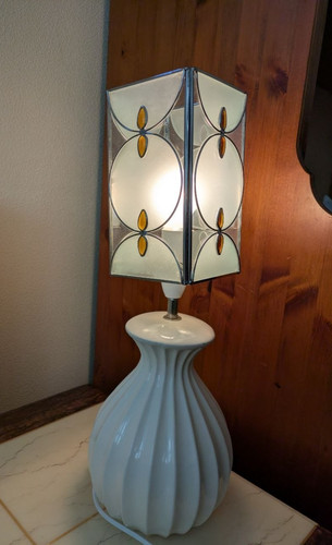Large 51cm table lamp - lamp, frosted
