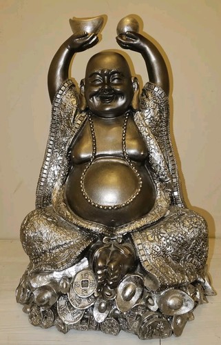 Silver happy buddha inches - happy,