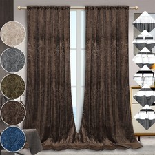 2X Crushed Velvet Curtains