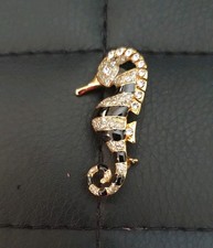 Seahorse Gold Tone Brooch