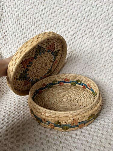 Vintage woven raffia - woven, straw