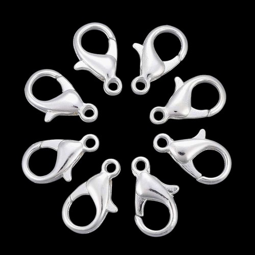 Silver plated lobster clasps - silver,