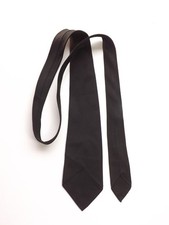Vintage 1950s 1960s Neck Tie Plain Black Unlined Synthetic Fabric