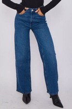 Womens M&S Wide Leg Jean Classic High Waisted Soft Denim Stretch Marks Seconds