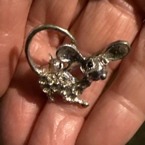 Vintage silver tone diamanté - silver,