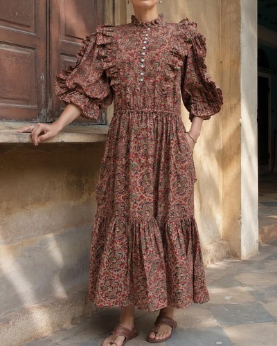 Cotton puff sleeve prairie - puff,