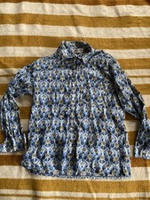 Ladies Origin Liberty Print Shirt size 16 100% cotton blue 