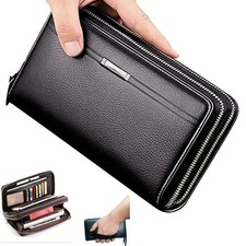 Mens High Quality Leather Long