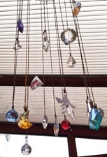 Suncatcher Hanging Crystals x 19 on 16cm diameter ring