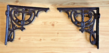 A PAIR OF ANTIQUE ART DECO CAST IRON CISTERN / SHELF BRACKETS ROYAL DOULTON ? 9"