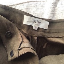 Vanessa Bruno Athe Khaki Crepe Trousers, EU Size 38