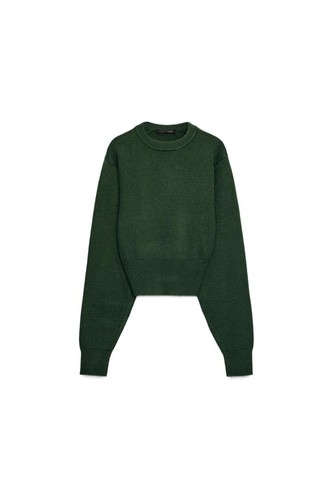 Cropped plain knit - plain, zara