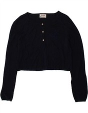 ZARA Girls Crop Cardigan Sweater 11-12 Years Navy Blue Cotton BE02
