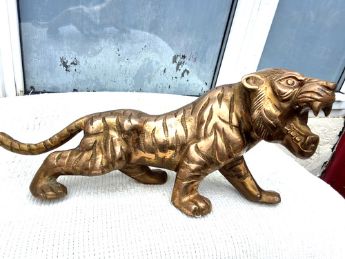 Vintage solid brass tiger - vintage,