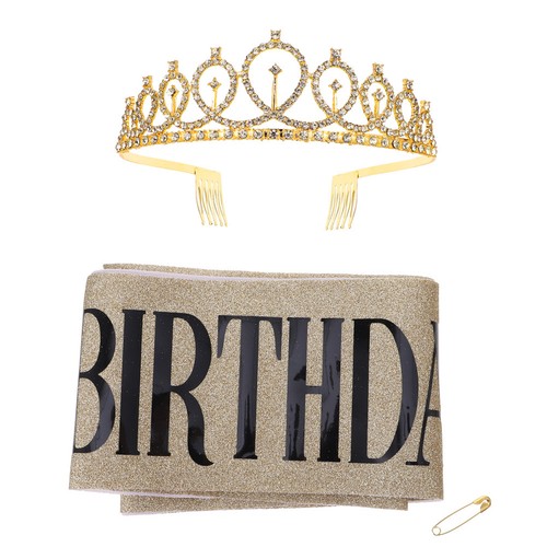 2pcs birthday sash headpiece - sash,