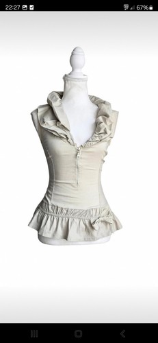 Zone bleue ruffle collar zip - zone,