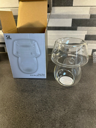 Clear glass oil warmer wax - glass, &