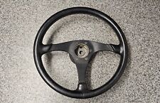 NARDI BLACK LEATHER 3 SPOKE 360MM STEERING WHEEL WITH MAZDA MX5 BOSS