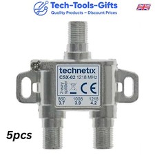 5pcs Technetix CSX-02 2 Way Splitter - Satellite TV-Virgin Media-Sky TV-Freeview